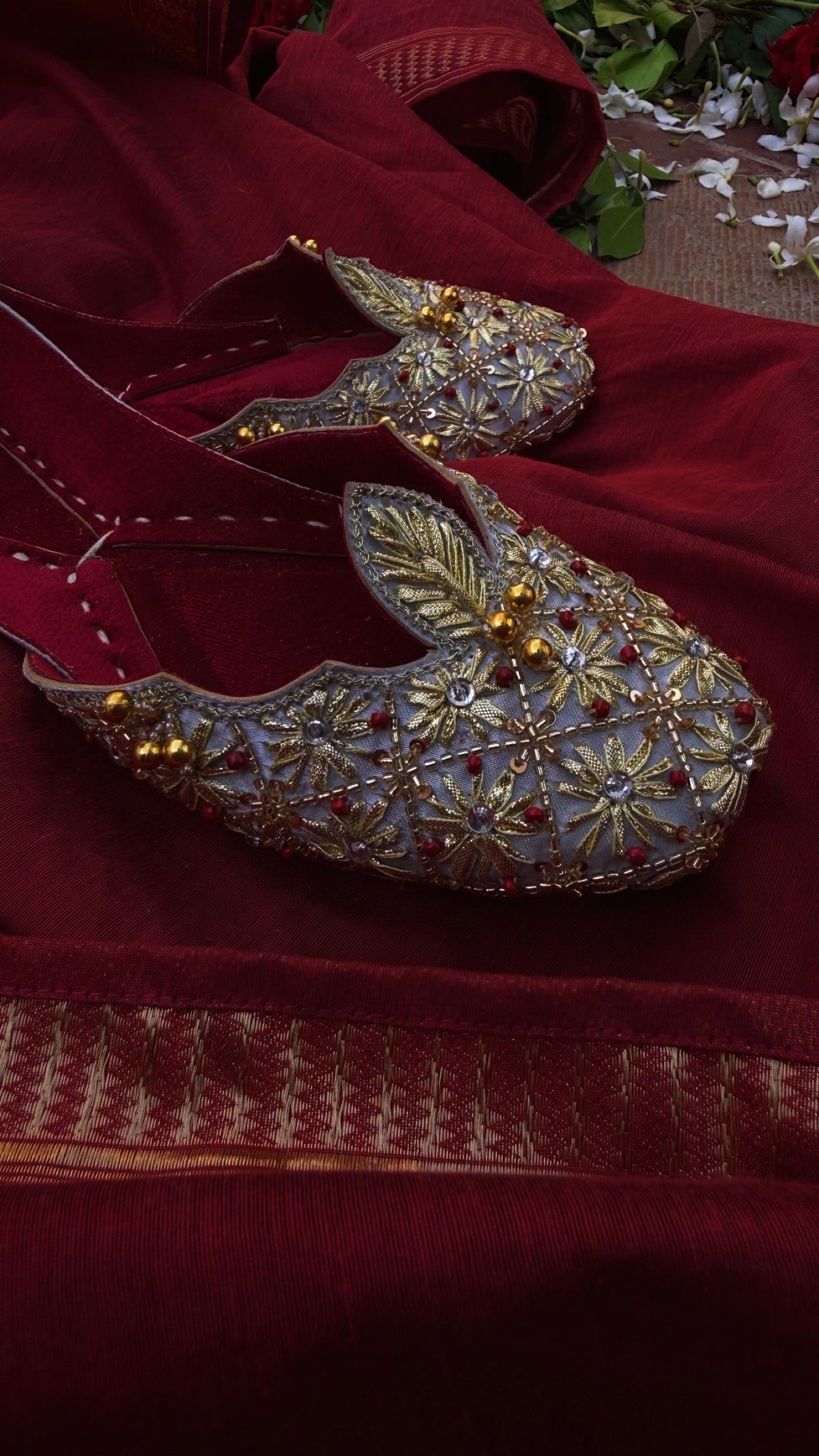 CHAMELI gota khussa with sequins and ghungroo, by SOMA