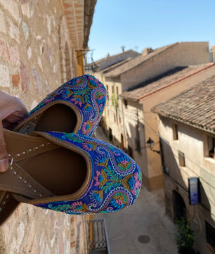 KASHMIRA Blue khussa handcrafted in Karachi by SOMA