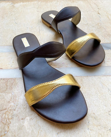 Chocolate brown/ gold