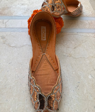 SOMA RAUNAK peep-toe mukesh jutti for weddings and Eid