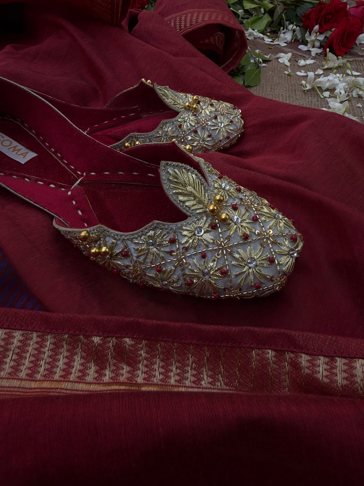 CHAMELI چمیلی gold and silver gota khussa by SOMA